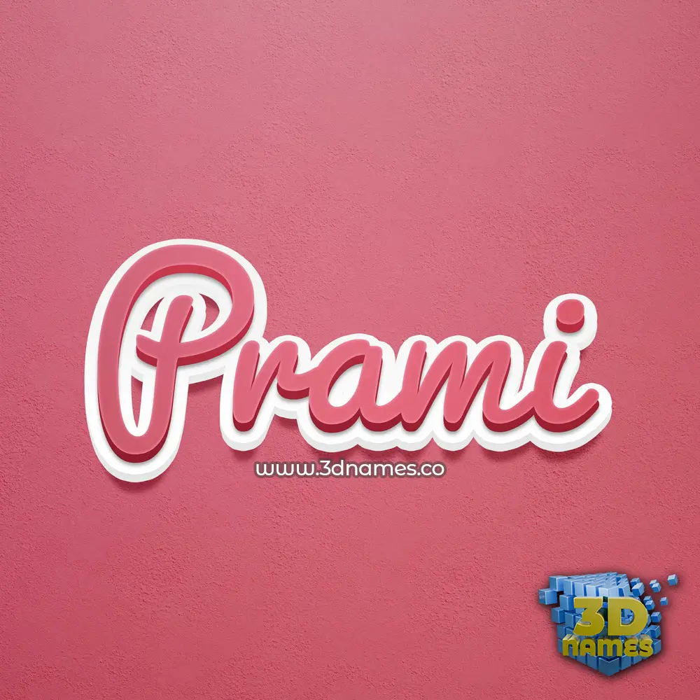 prami in Red Scribble style - 3D name wallpaper