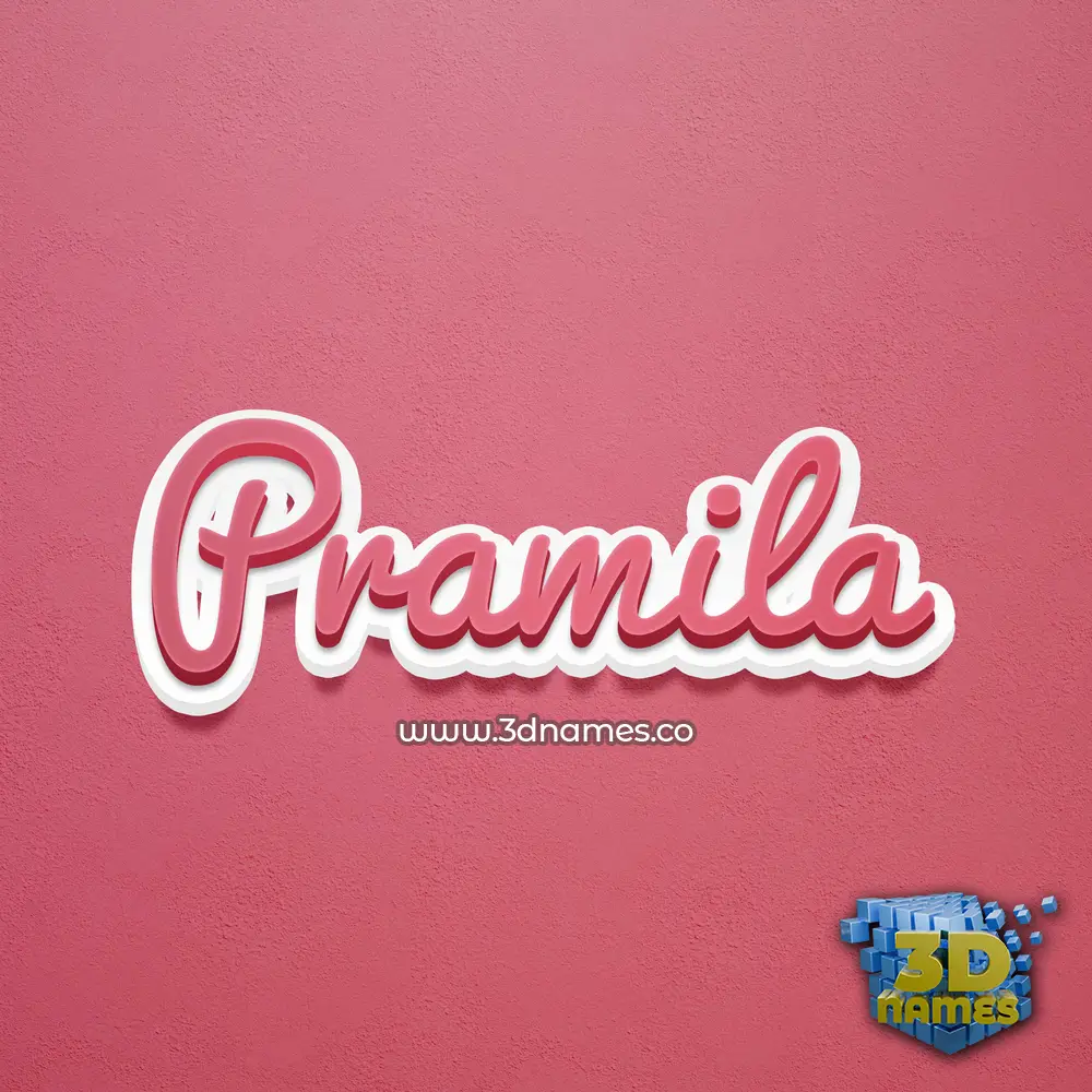 pramila in Red Scribble style - 3D name wallpaper