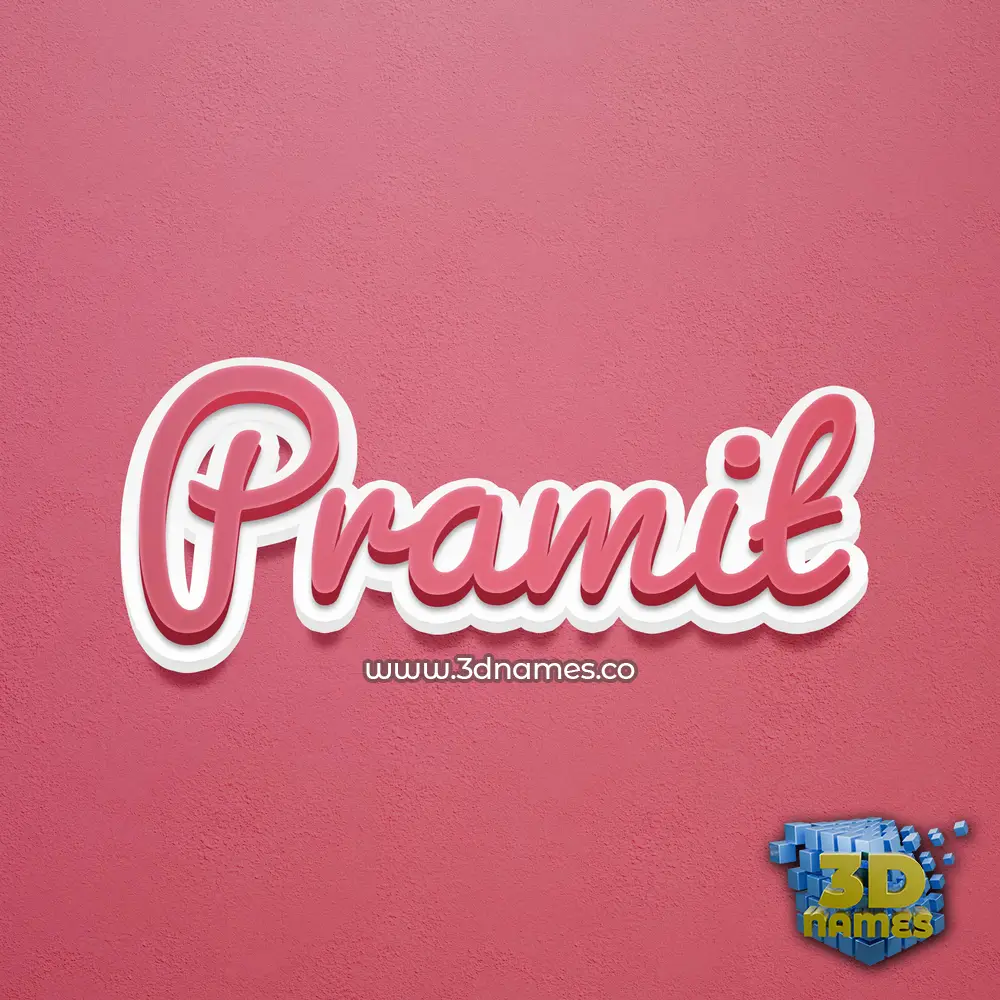 pramit in Red Scribble style - 3D name wallpaper