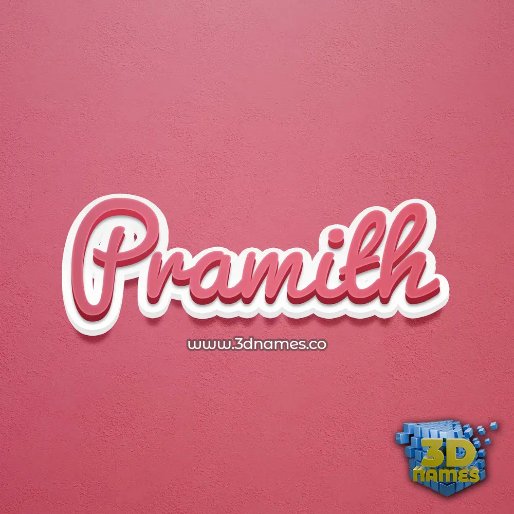 pramith in Red Scribble style - 3D name wallpaper