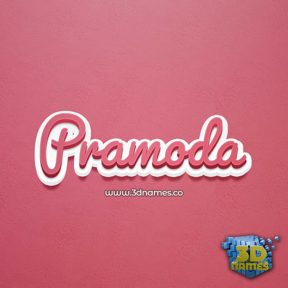 pramoda in Red Scribble style - 3D name wallpaper