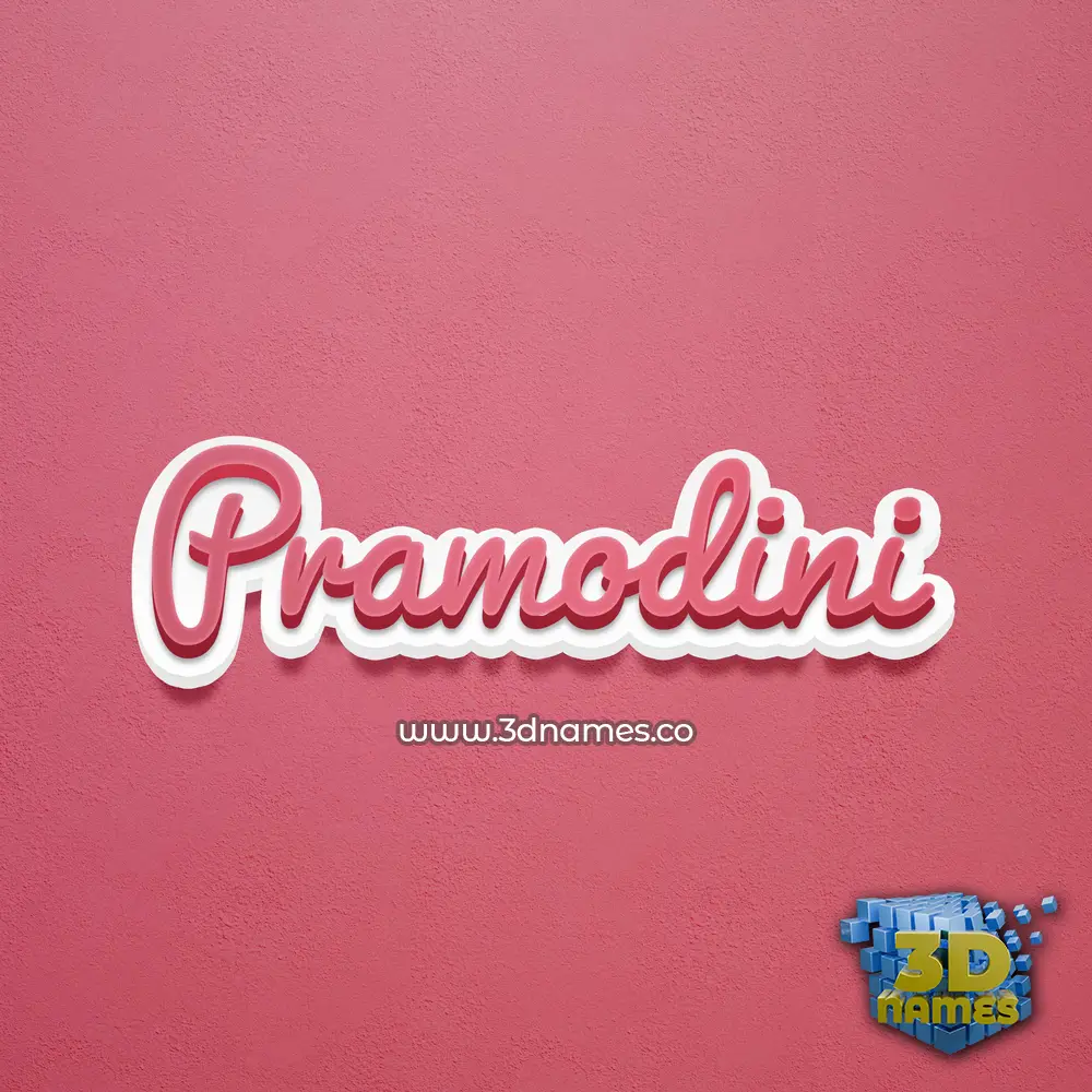 pramodini in Red Scribble style - 3D name wallpaper