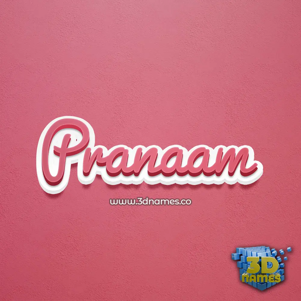 pranaam in Red Scribble style - 3D name wallpaper
