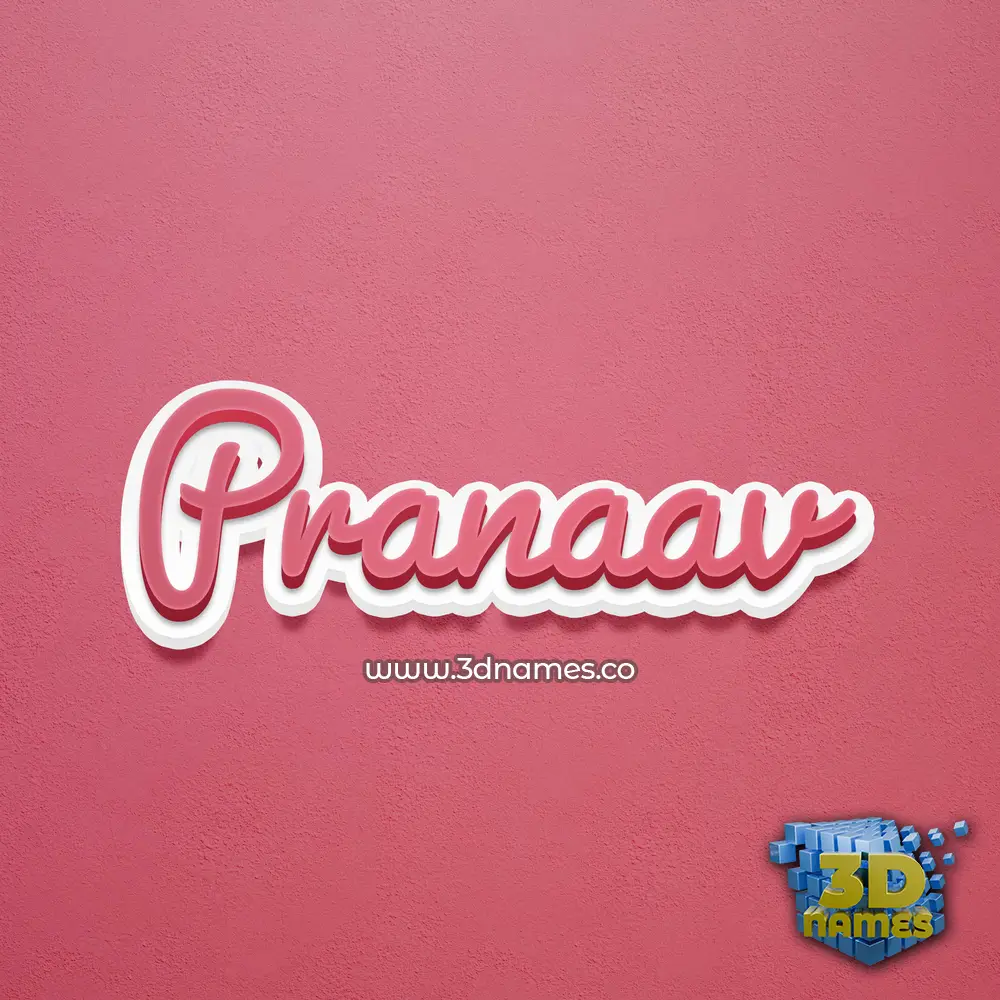pranaav in Red Scribble style - 3D name wallpaper