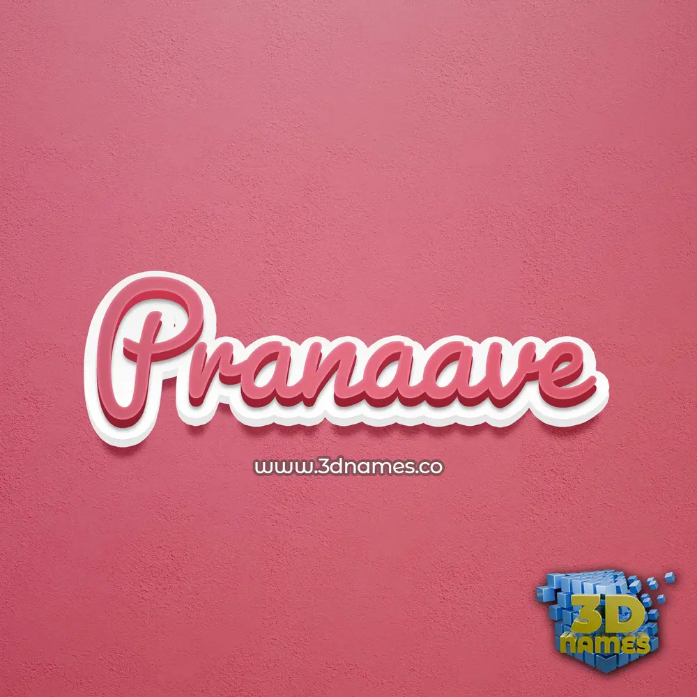 pranaave in Red Scribble style - 3D name wallpaper