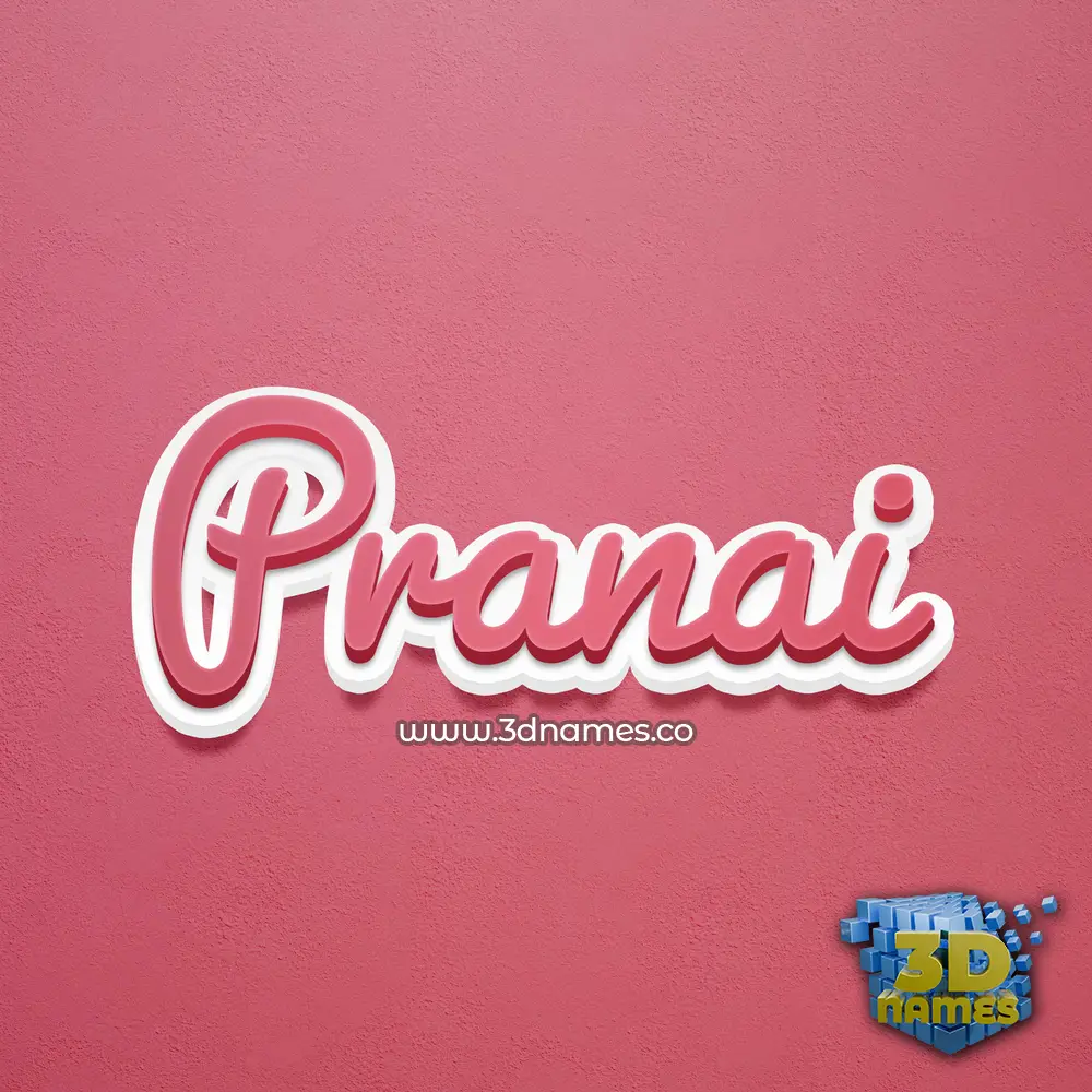 pranai in Red Scribble style - 3D name wallpaper