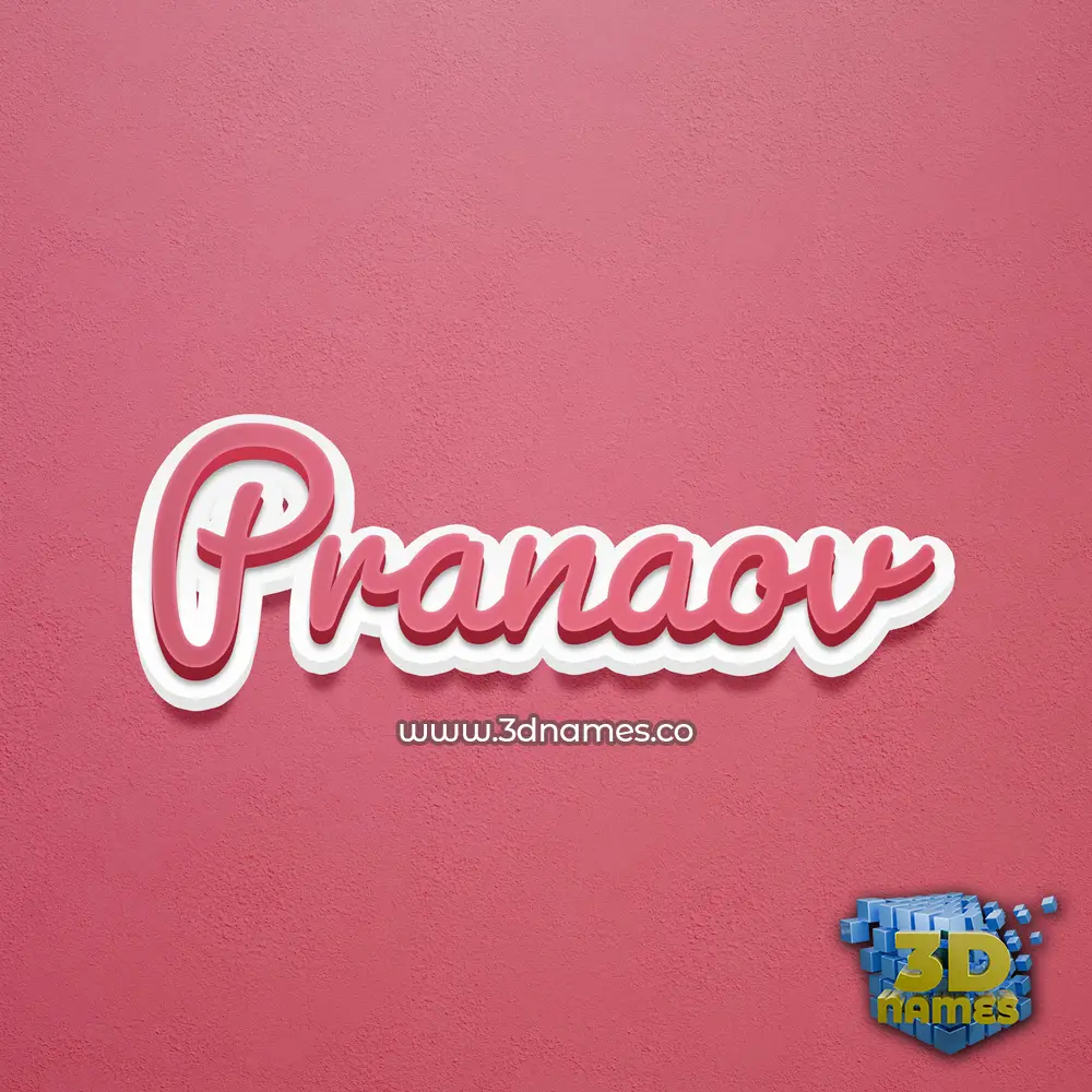 pranaov in Red Scribble style - 3D name wallpaper