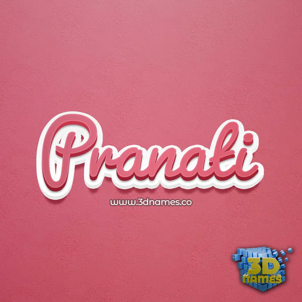 pranati in Red Scribble style - 3D name wallpaper