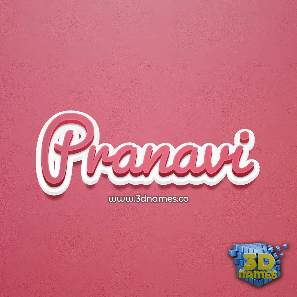 pranavi in Red Scribble style - 3D name wallpaper