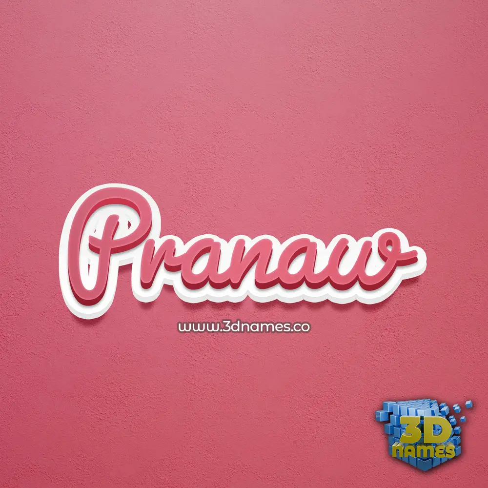pranaw in Red Scribble style - 3D name wallpaper