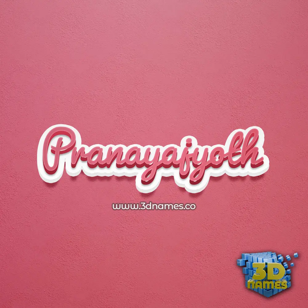 pranayajyoth in Red Scribble style - 3D name wallpaper