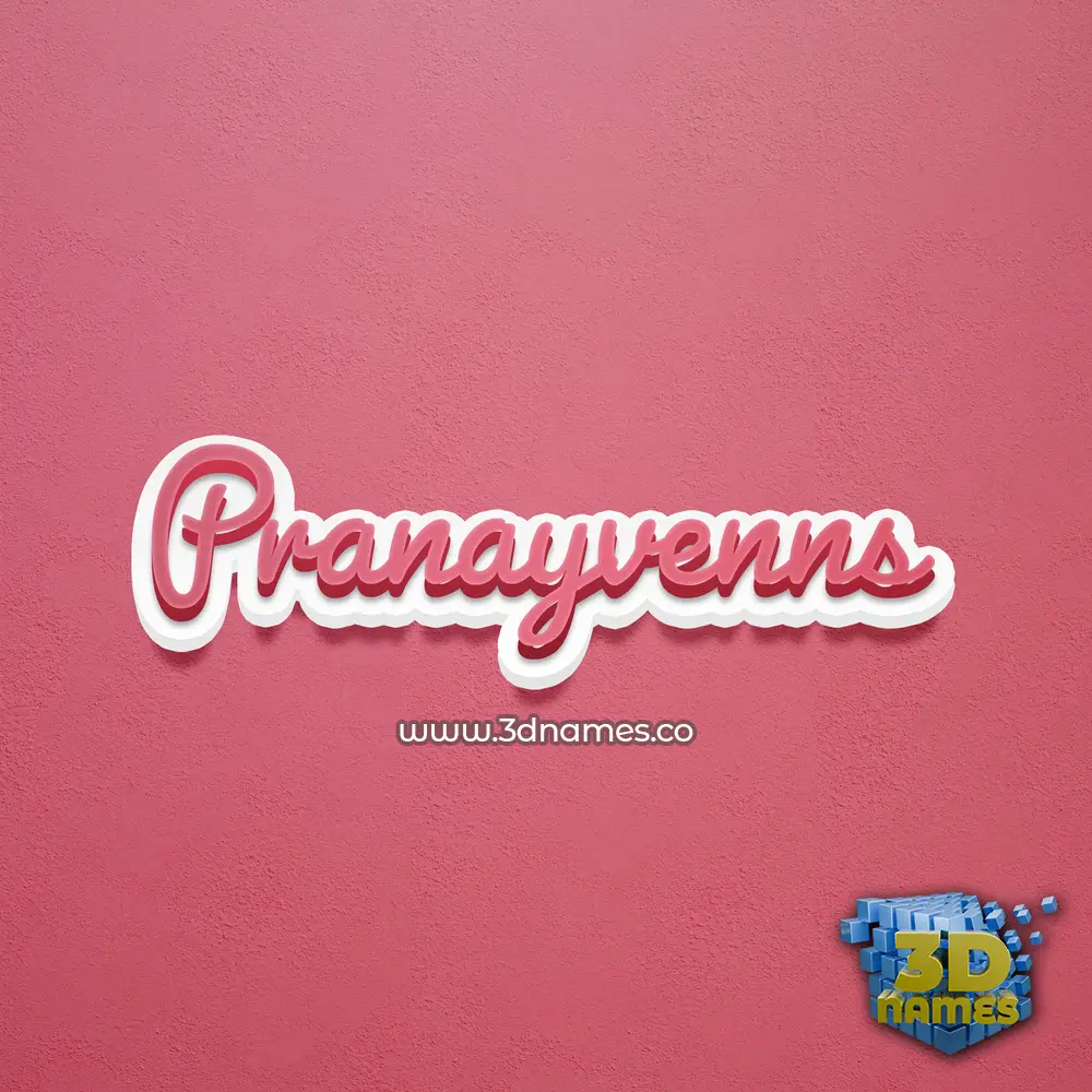 pranayvenns in Red Scribble style - 3D name wallpaper