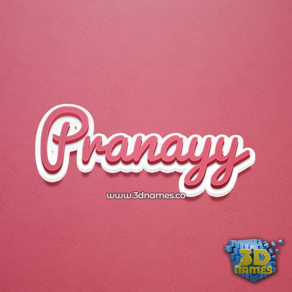 pranayy in Red Scribble style - 3D name wallpaper