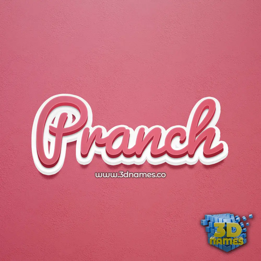 pranch in Red Scribble style - 3D name wallpaper