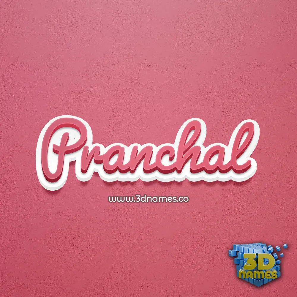 pranchal in Red Scribble style - 3D name wallpaper