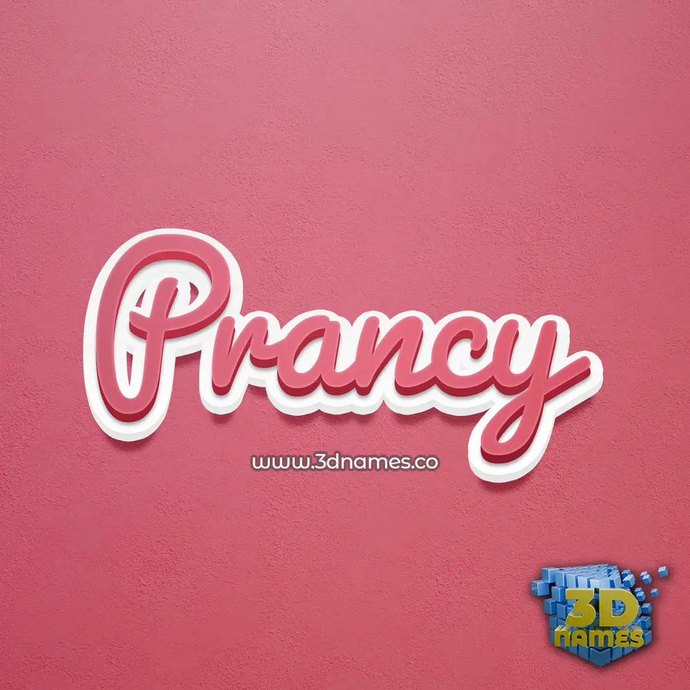 prancy in Red Scribble style - 3D name wallpaper