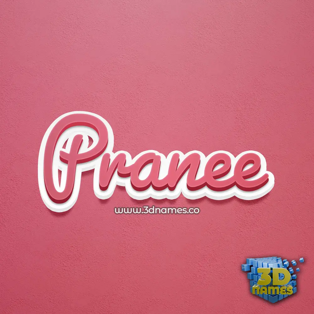 pranee in Red Scribble style - 3D name wallpaper