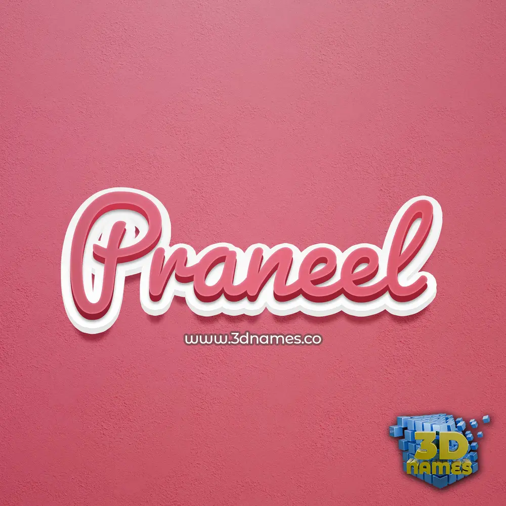 praneel in Red Scribble style - 3D name wallpaper