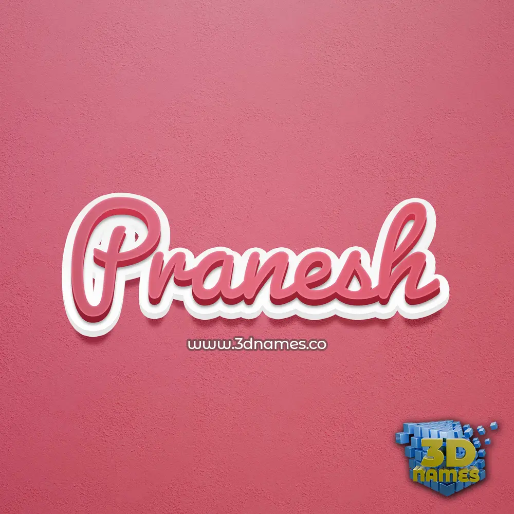 pranesh in Red Scribble style - 3D name wallpaper