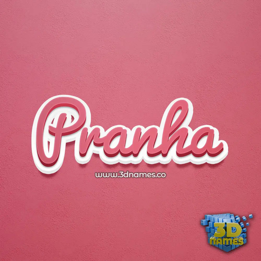 pranha in Red Scribble style - 3D name wallpaper