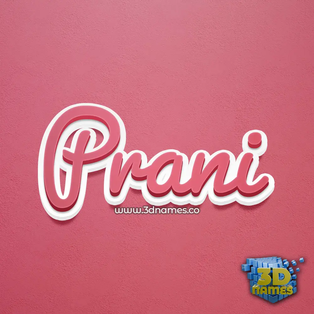 prani in Red Scribble style - 3D name wallpaper