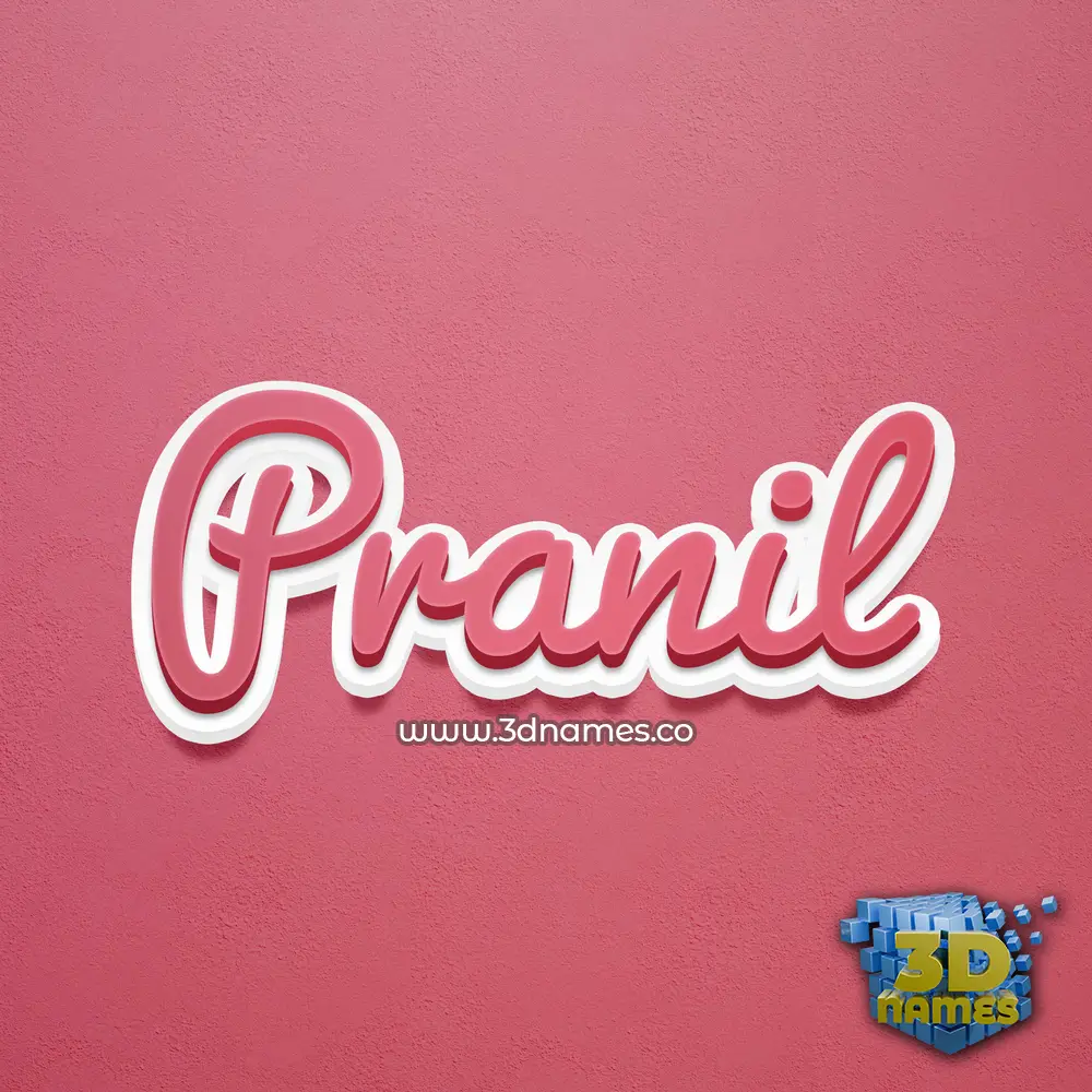 pranil in Red Scribble style - 3D name wallpaper