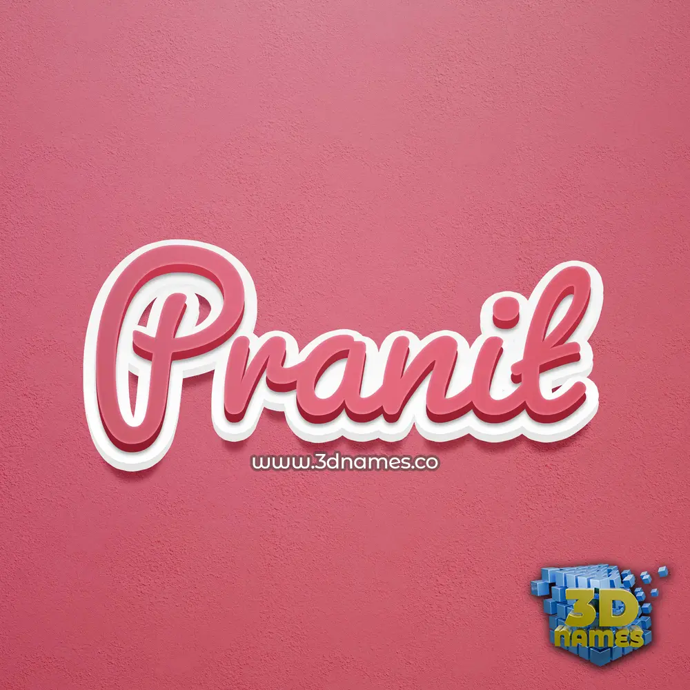 pranit in Red Scribble style - 3D name wallpaper
