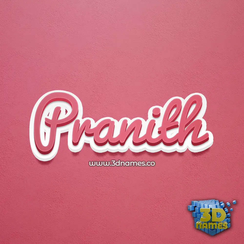 pranith in Red Scribble style - 3D name wallpaper