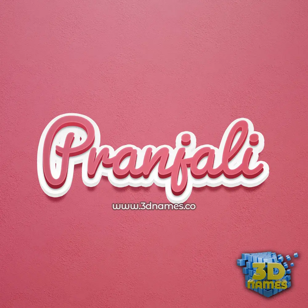 pranjali in Red Scribble style - 3D name wallpaper