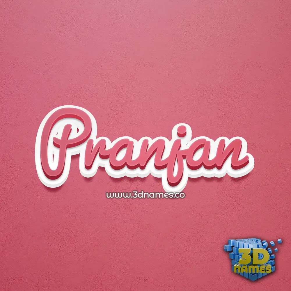 pranjan in Red Scribble style - 3D name wallpaper