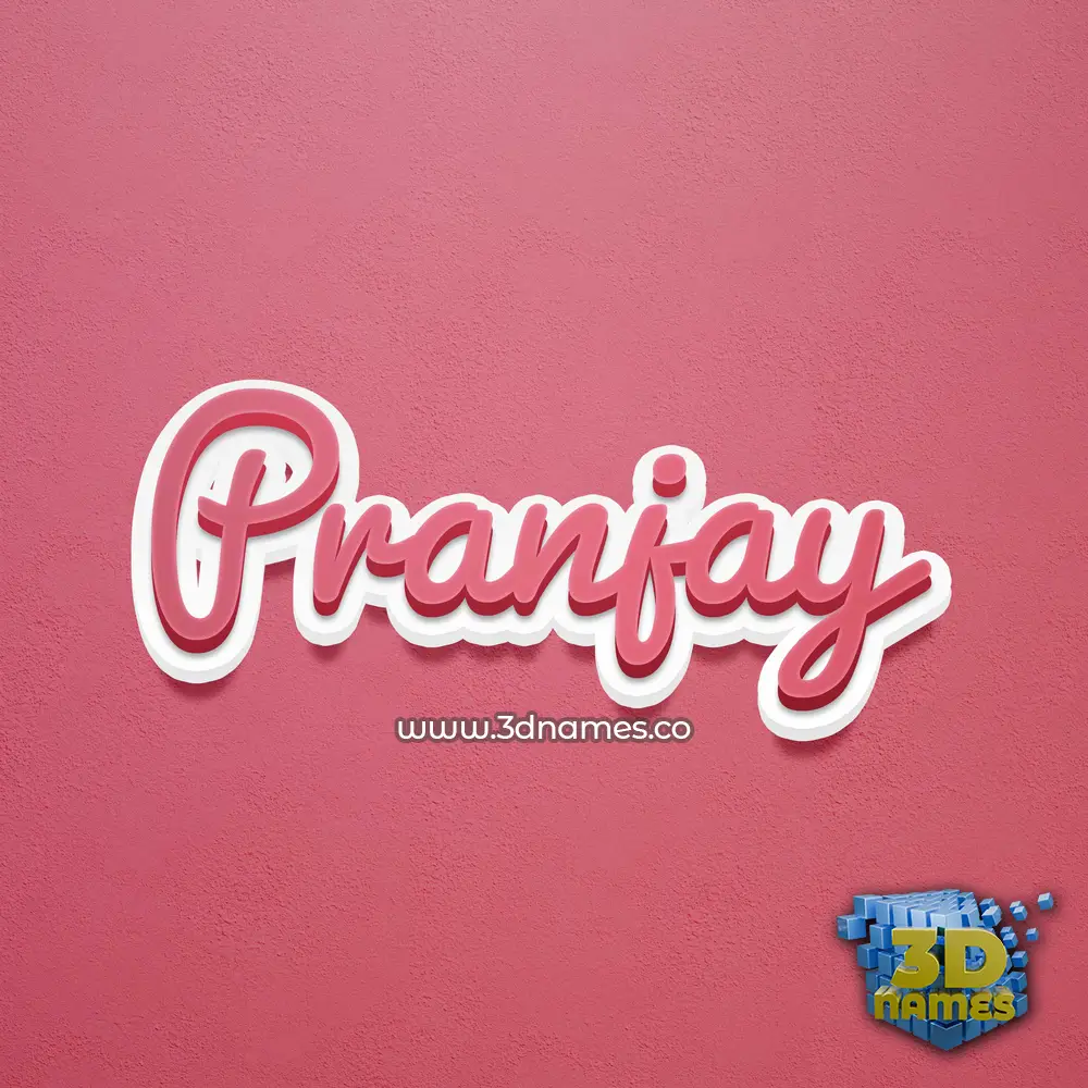 pranjay in Red Scribble style - 3D name wallpaper