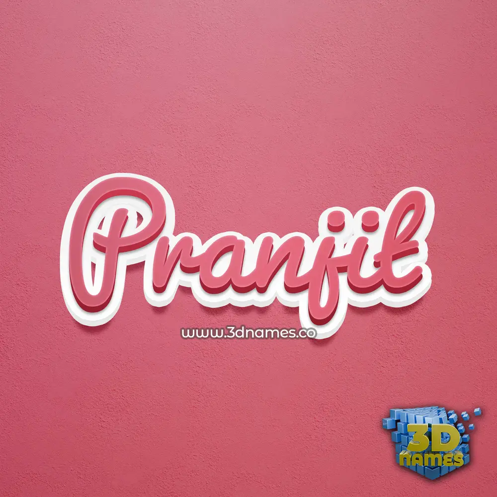 pranjit in Red Scribble style - 3D name wallpaper