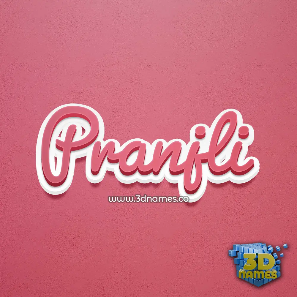 pranjli in Red Scribble style - 3D name wallpaper