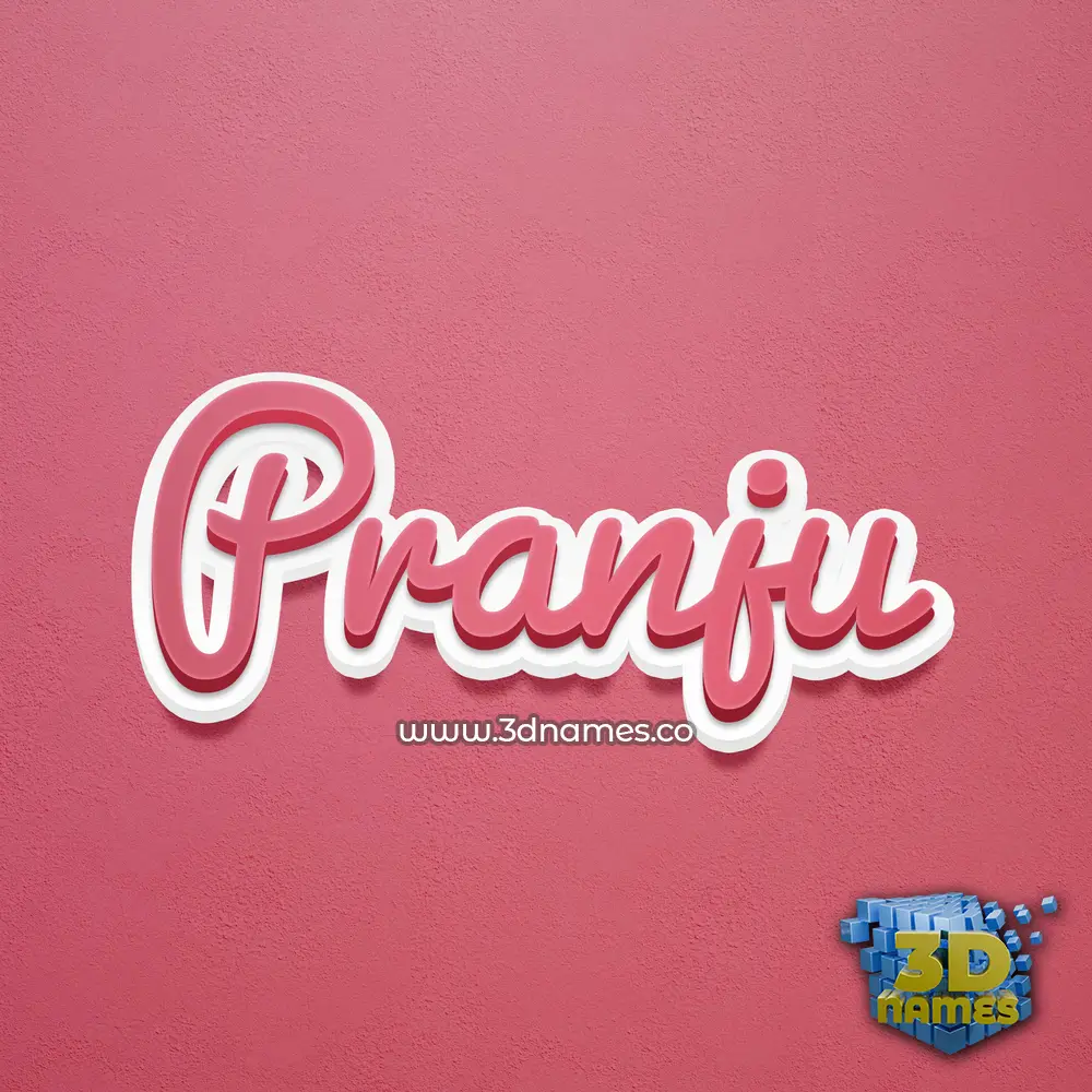 pranju in Red Scribble style - 3D name wallpaper