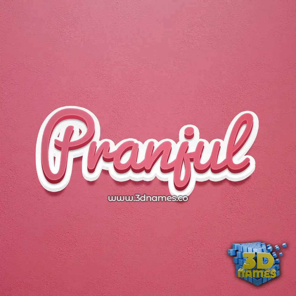 pranjul in Red Scribble style - 3D name wallpaper