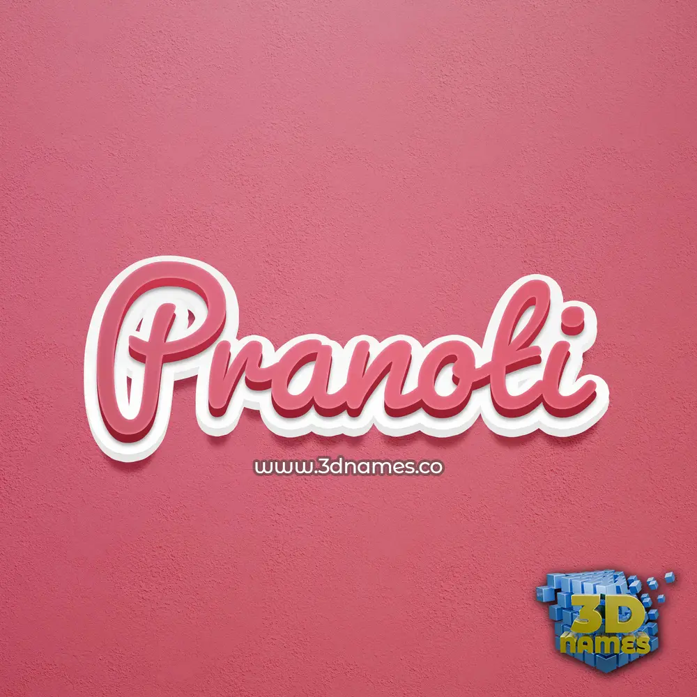 pranoti in Red Scribble style - 3D name wallpaper