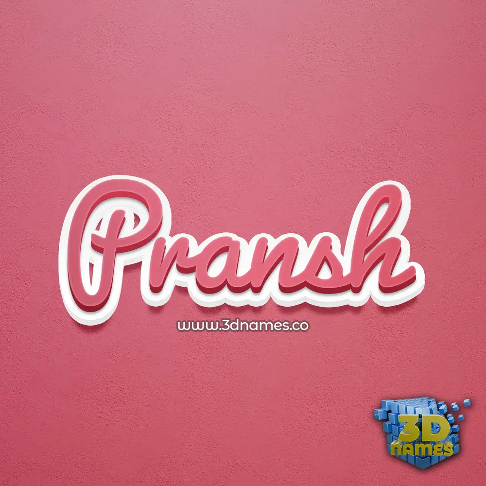 pransh in Red Scribble style - 3D name wallpaper