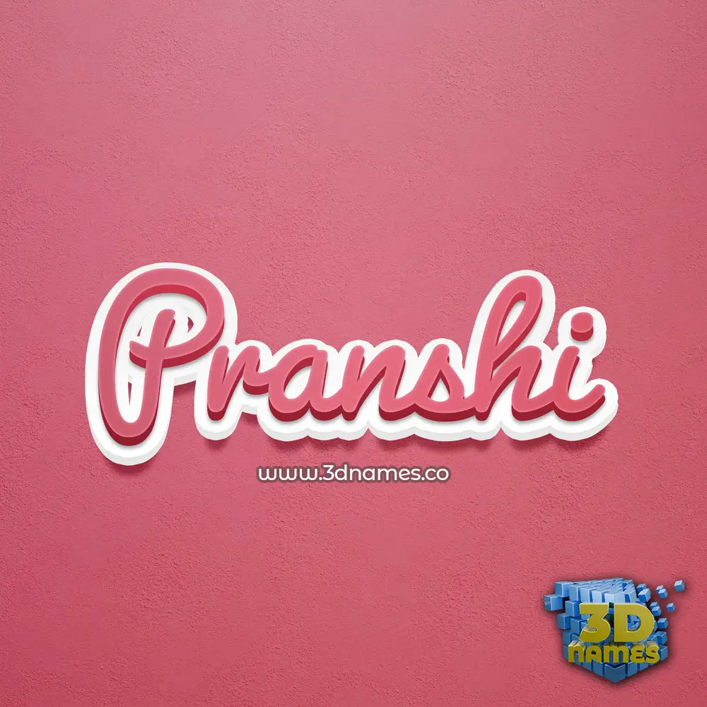 pranshi in Red Scribble style - 3D name wallpaper