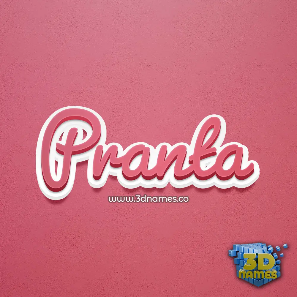 pranta in Red Scribble style - 3D name wallpaper