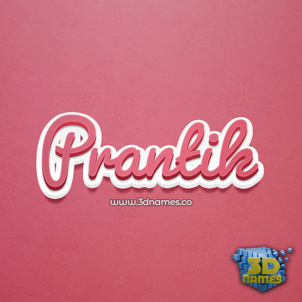 prantik in Red Scribble style - 3D name wallpaper