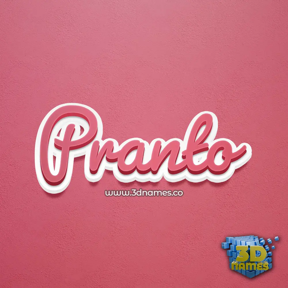 pranto in Red Scribble style - 3D name wallpaper