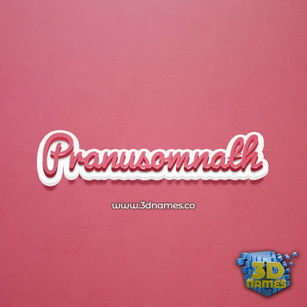 pranusomnath in Red Scribble style - 3D name wallpaper