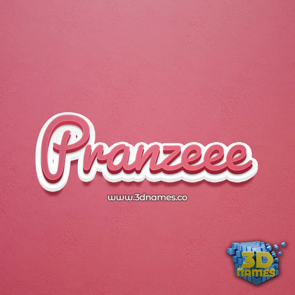 pranzeee in Red Scribble style - 3D name wallpaper