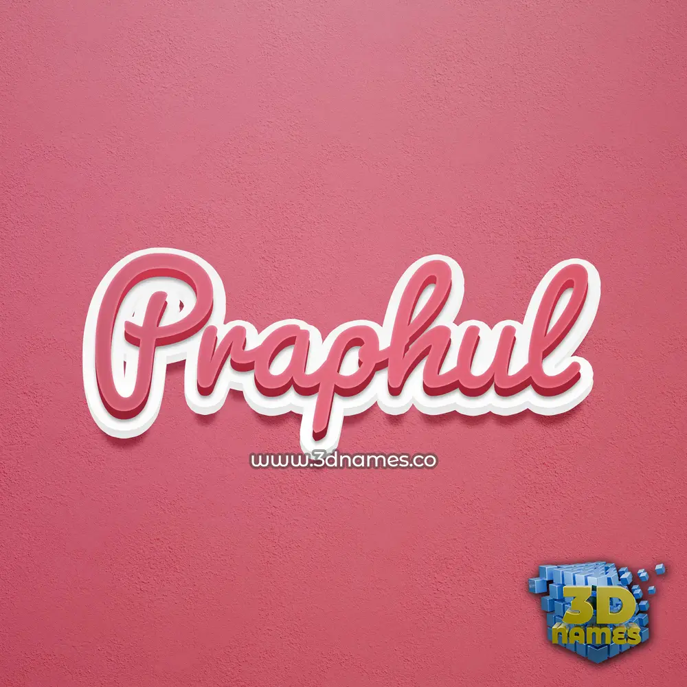 praphul in Red Scribble style - 3D name wallpaper