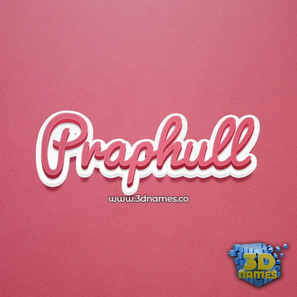 praphull in Red Scribble style - 3D name wallpaper