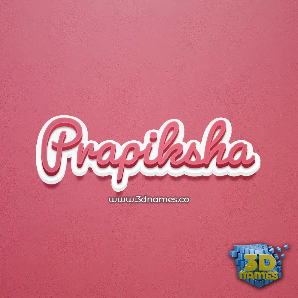 prapiksha in Red Scribble style - 3D name wallpaper