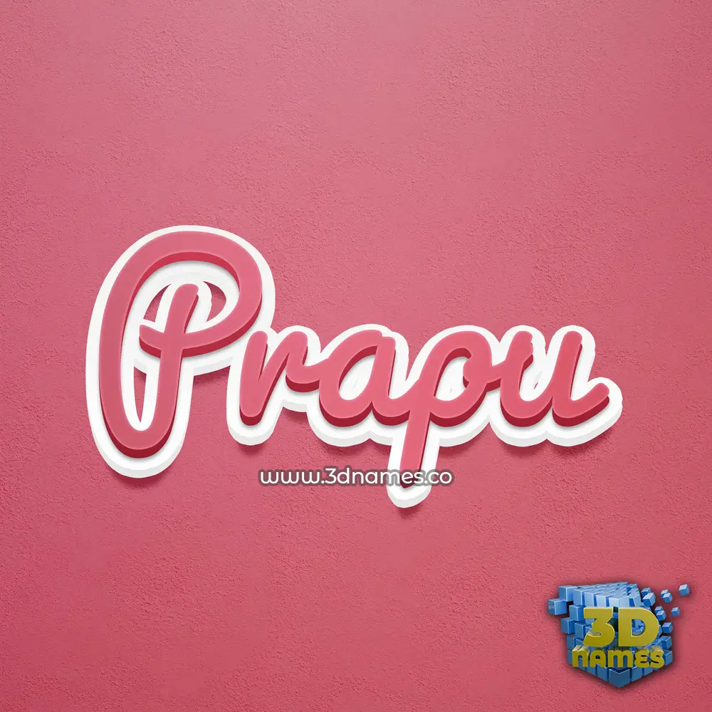 prapu in Red Scribble style - 3D name wallpaper