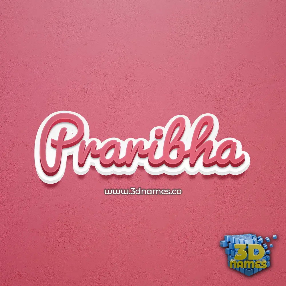 praribha in Red Scribble style - 3D name wallpaper