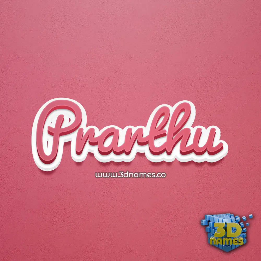 prarthu in Red Scribble style - 3D name wallpaper