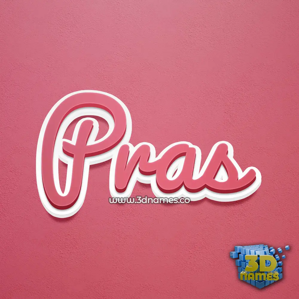pras in Red Scribble style - 3D name wallpaper